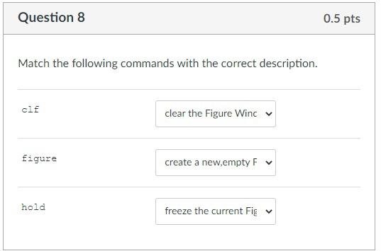 Solved Question 4 0.5 pts Select the correct command to | Chegg.com