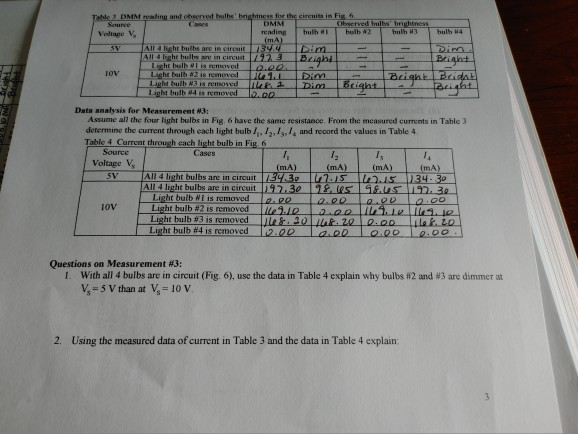 The 3 Dmm And One Bebe Brightness For The Circuits In Chegg Com