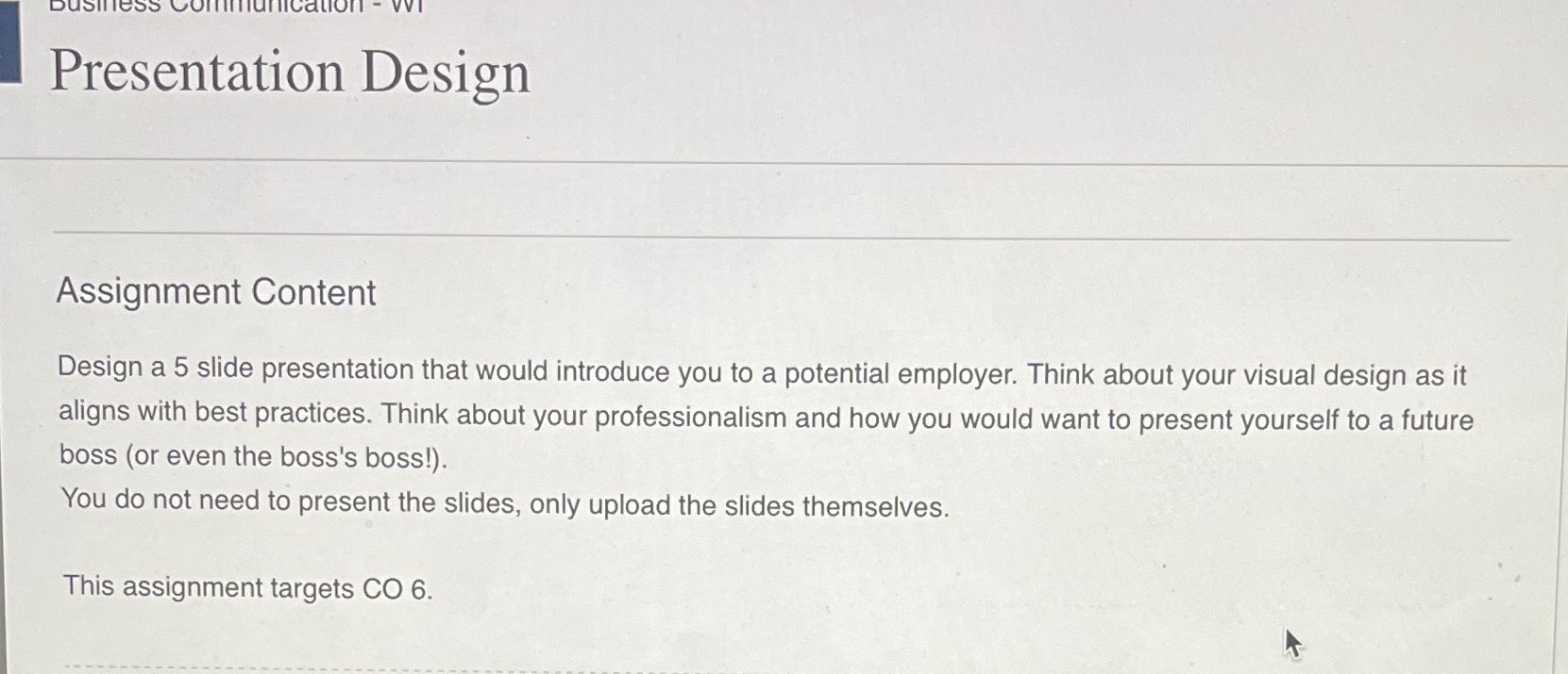 Solved Presentation DesignAssignment ContentDesign a 5 | Chegg.com