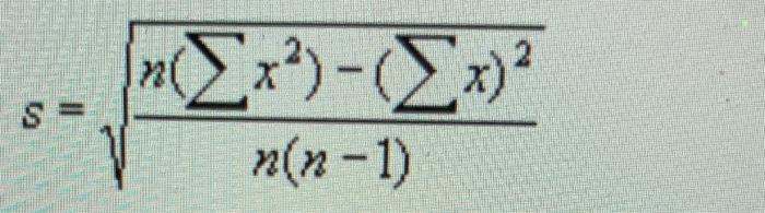 Solved s=n(n−1)n(∑x2)−(∑x)21) 57% of U.S. adults are | Chegg.com