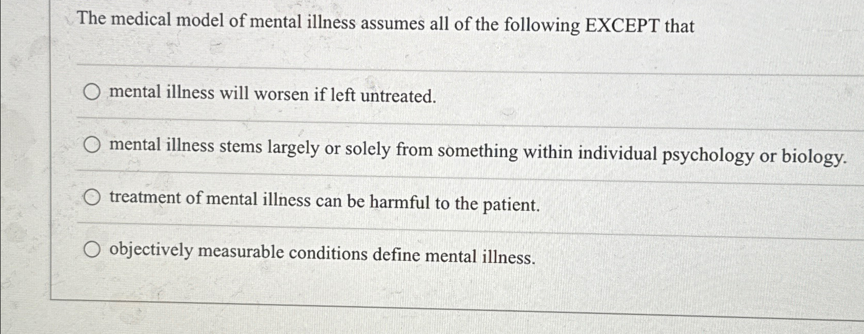 solved-the-medical-model-of-mental-illness-assumes-all-of-chegg