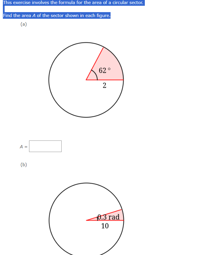 Solved This exercise involves the formula for the area of a | Chegg.com