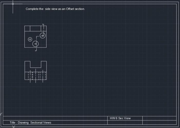Solved Complete the side view as an Offset section HW6 Sec | Chegg.com