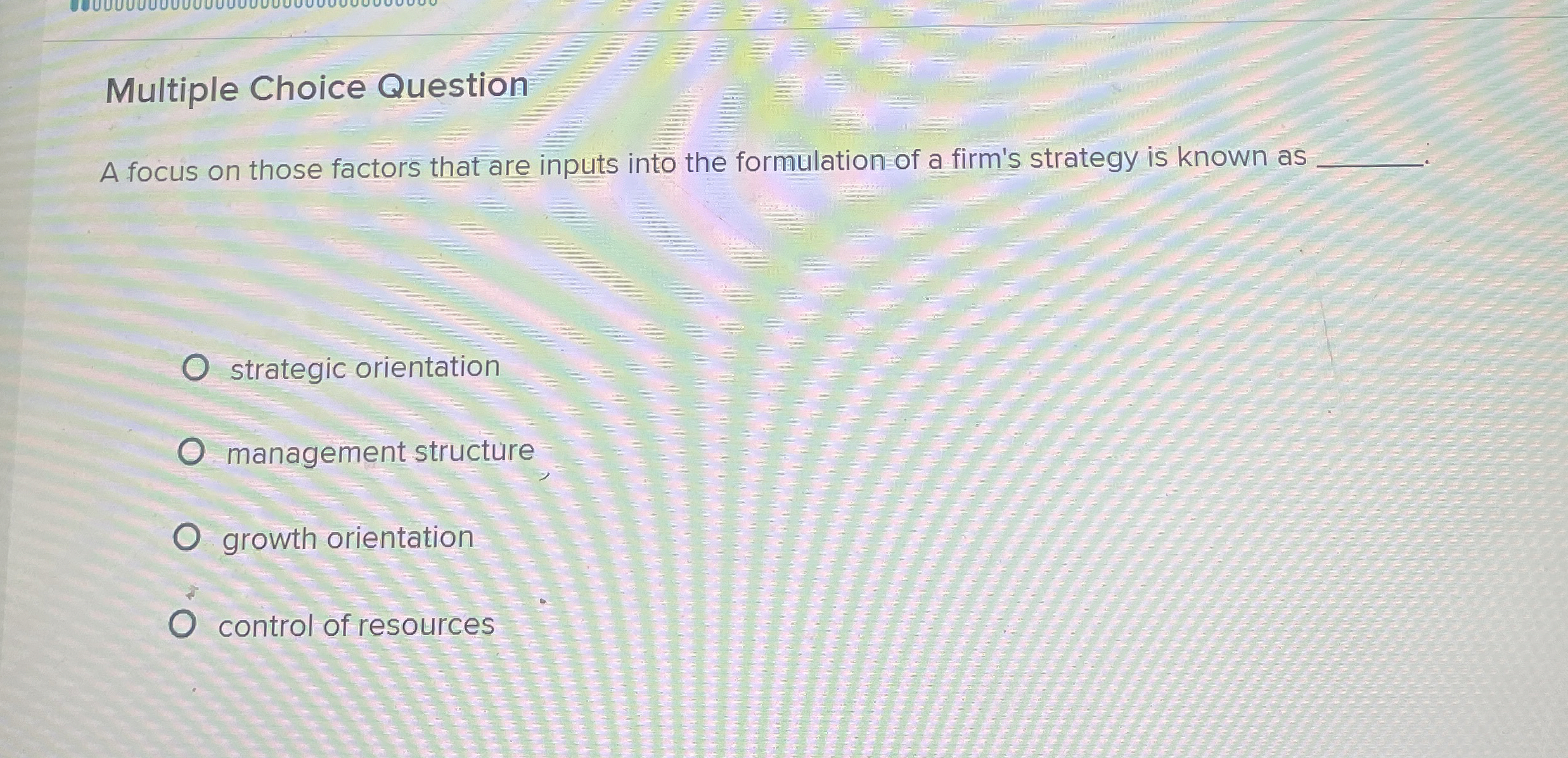Solved Multiple Choice QuestionA focus on those factors that | Chegg.com