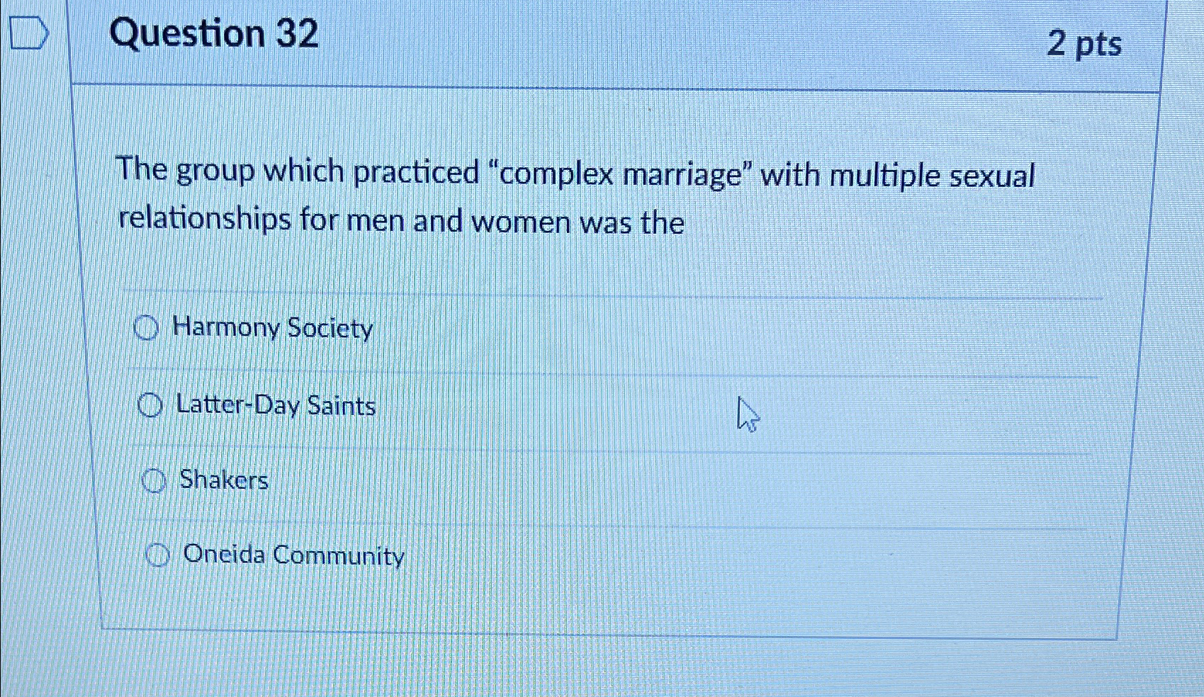 Solved Question 322ptsThe group which practiced 
