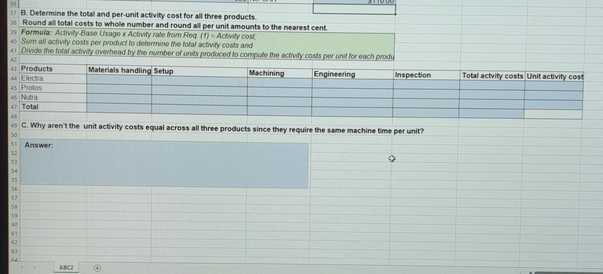 Solved 36 37 B. Determine the total and per-unit activity | Chegg.com