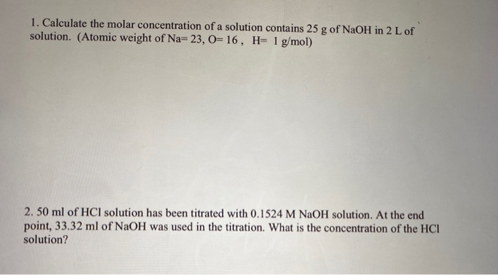 Molar mass of naoh