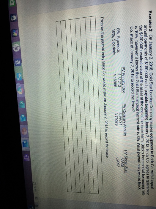 Solved Exercise 2 On January 2, 2018, Gold Star Leasing