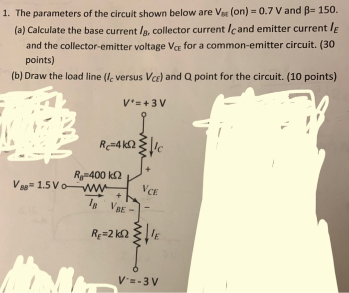 Solved 1 The Parameters Of The Circuit Shown Below Are V Chegg Com