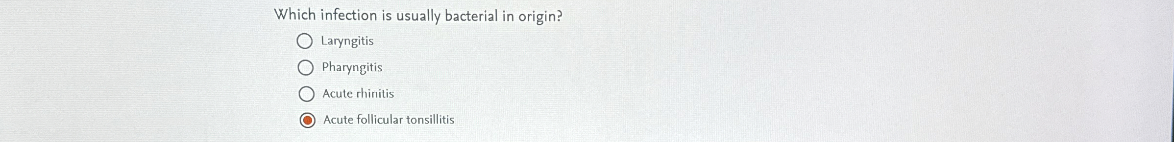 Solved Which Infection Is Usually Bacterial In 