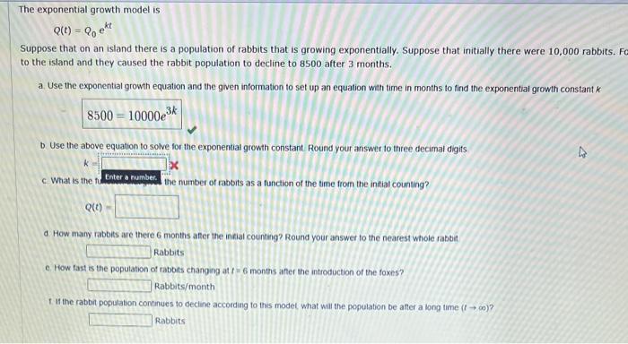 Solved The exponential growth model is Q(t)=Q0ekt Suppose | Chegg.com
