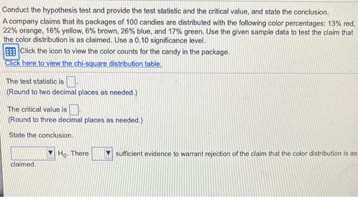 Solved Conduct the hypothesis test and provide the test | Chegg.com