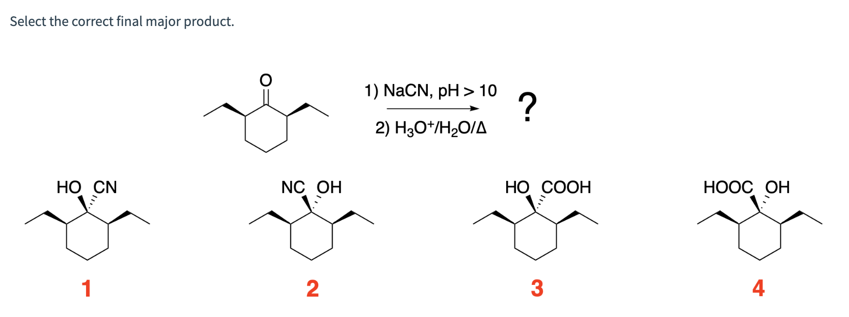 Solved Select the correct final major product. | Chegg.com