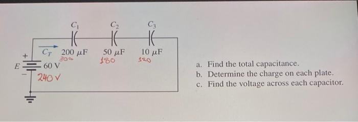 Solved C1=300 microFarad C2=180 microFarad C3=120 microFarad | Chegg.com