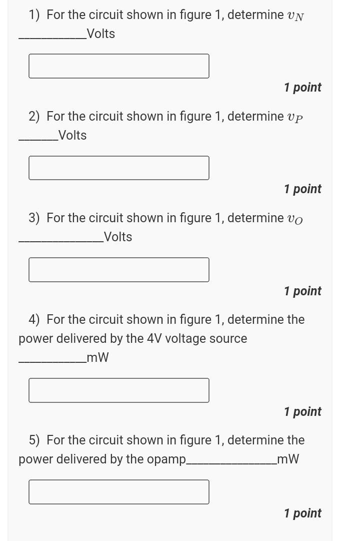 Solved Figure 1 for questions 1−51) For the circuit shown in | Chegg.com
