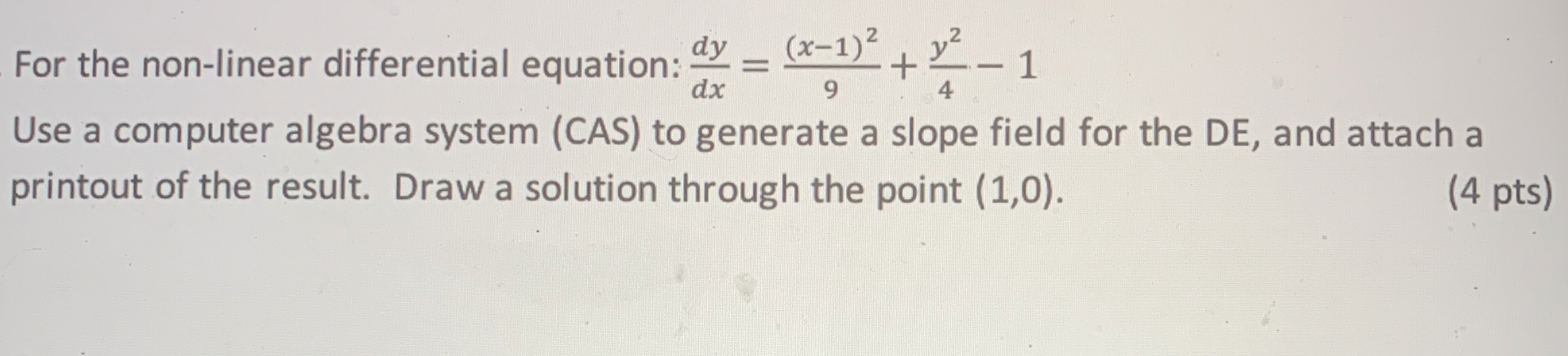 Solved For the non-linear differential equation: | Chegg.com