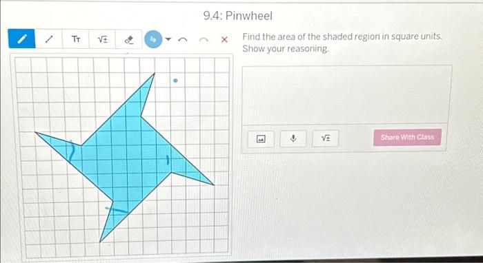 Solved Tr VE $ 9.4: Pinwheel Find the area of the shaded | Chegg.com