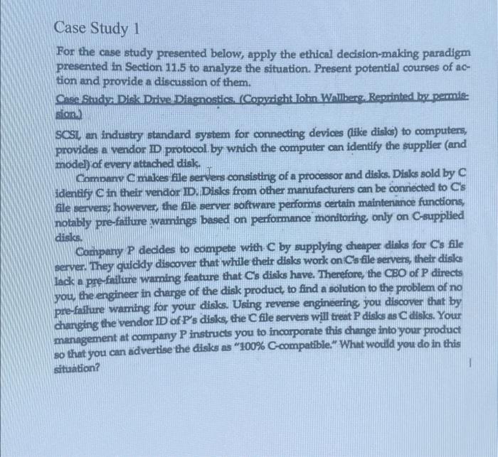 Solved Case Study 1 For the case study presented below, | Chegg.com