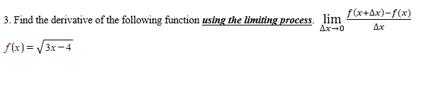 Solved Find the derivative of the following function using | Chegg.com