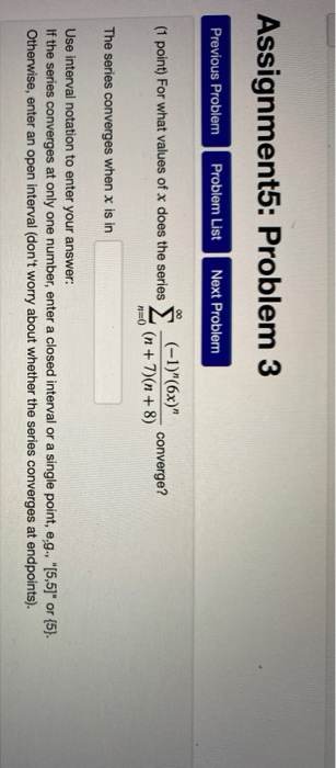 Solved Assignment5: Problem 3 Previous Problem Problem List | Chegg.com