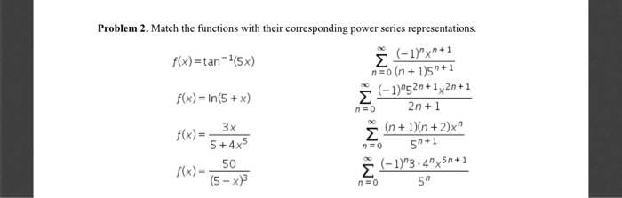 Solved Problem 2. Match the functions with their | Chegg.com