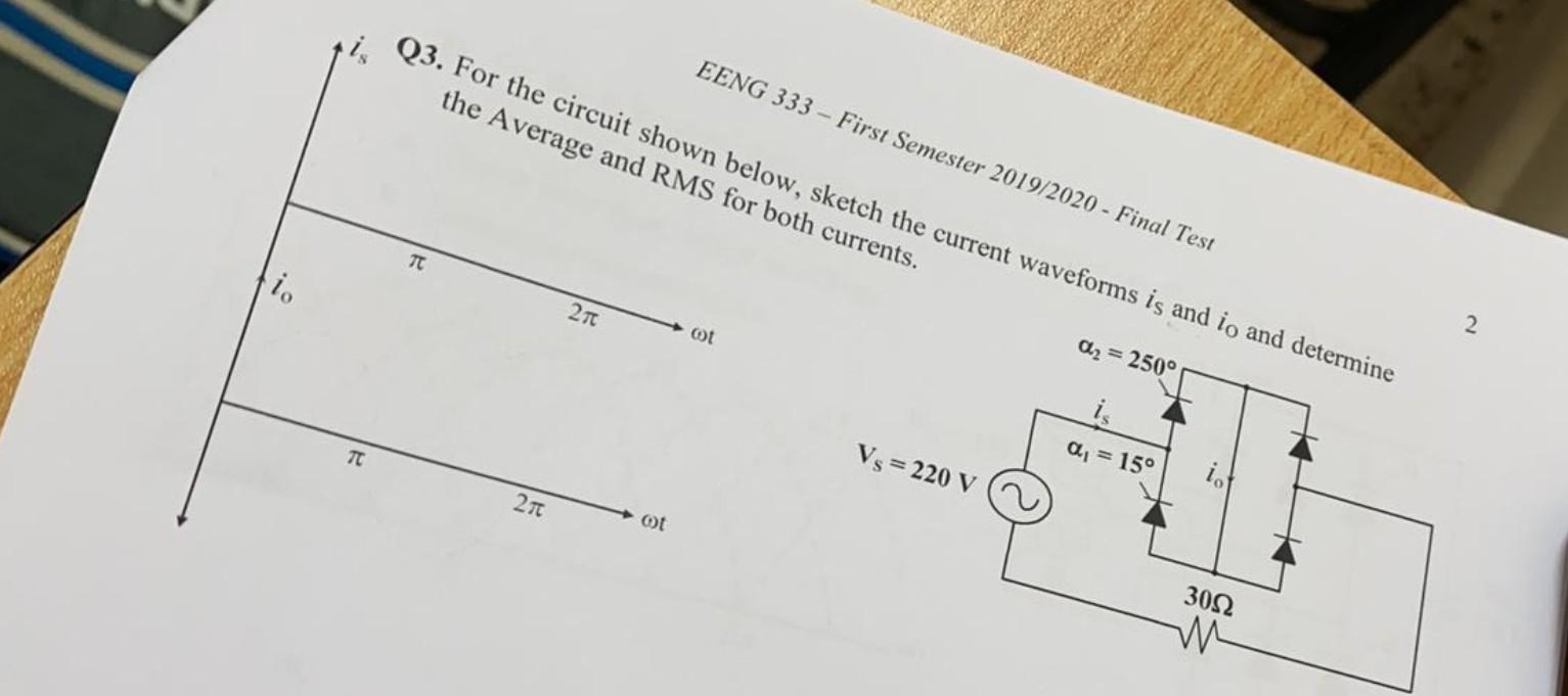 Solved Q3. For The Circuit Shown Below, Sketch The Current | Chegg.com