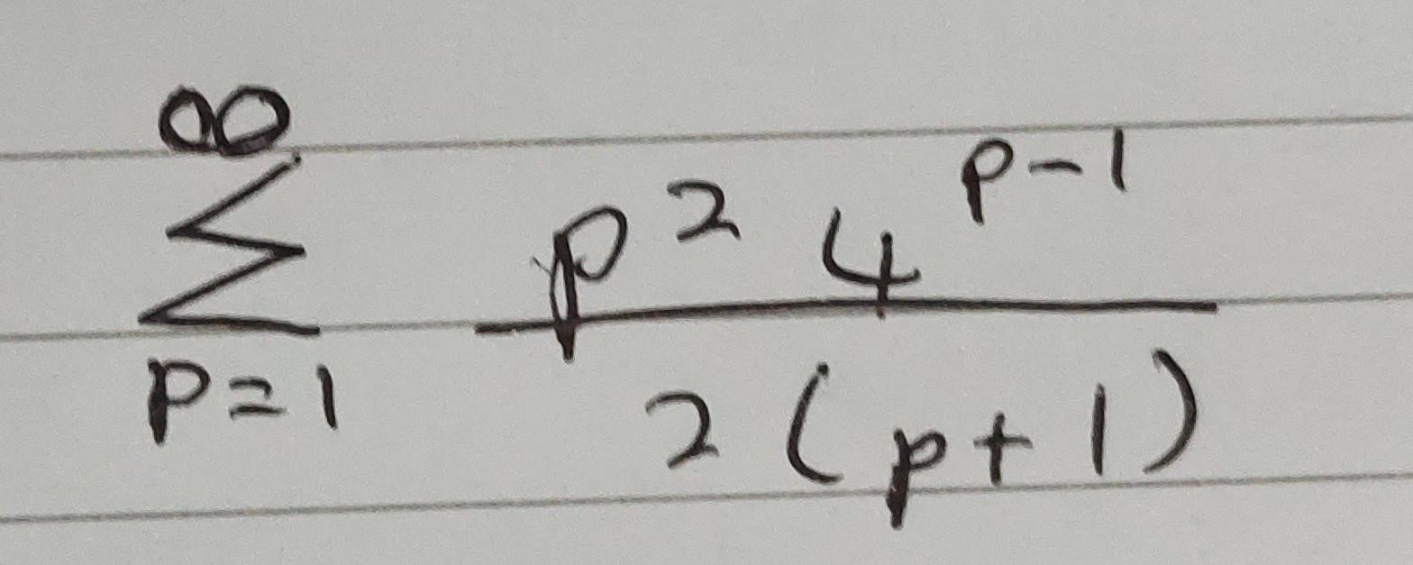 Solved ∑p=1∞2(p+1)p24p−1 | Chegg.com