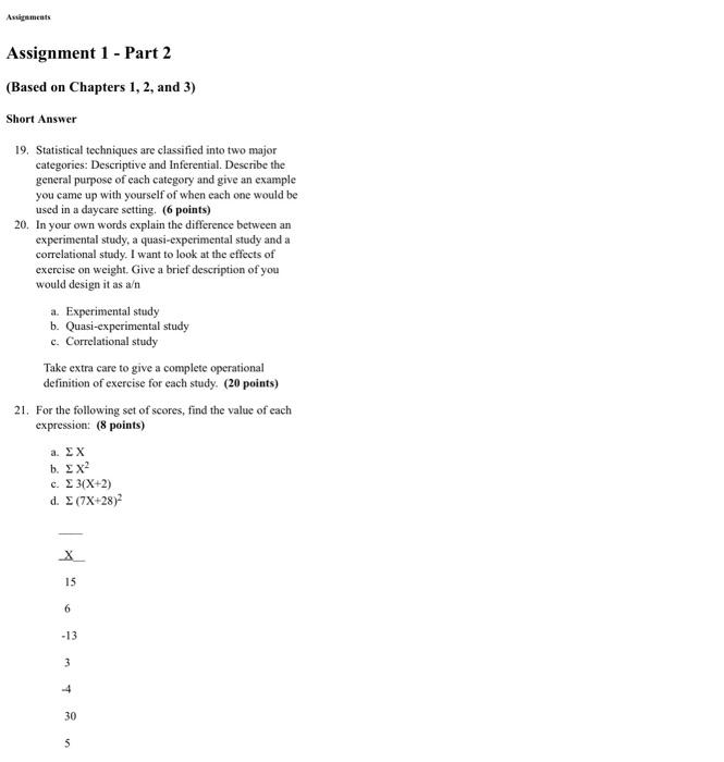 Solved Assaments Assignment 1 - Part 2 (Based on Chapters 1, | Chegg.com