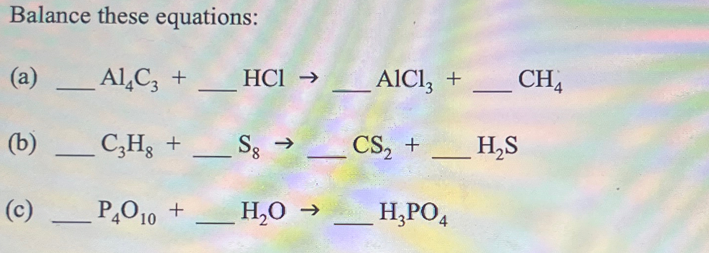 Solved Balance these | Chegg.com