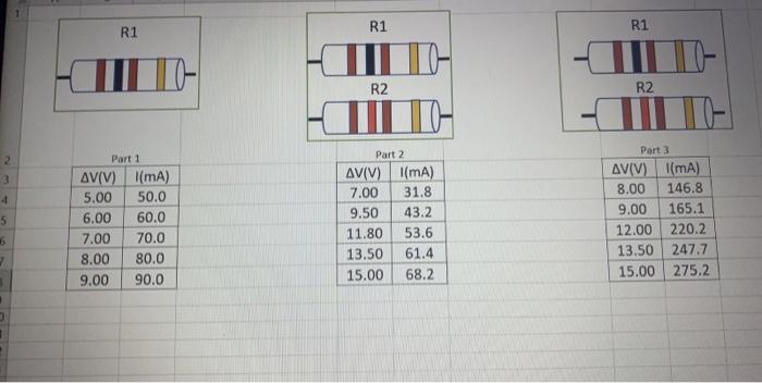 Solved R1 R1 R1 TO O R2 R2 2 3 4 Part 1 AVIV) (mA) 5.00 50.0 | Chegg.com