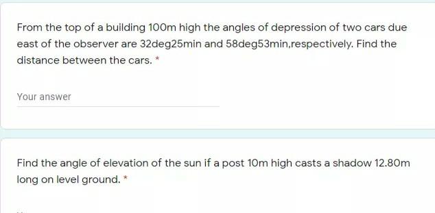 Solved From the top of a building 100m high the angles of | Chegg.com