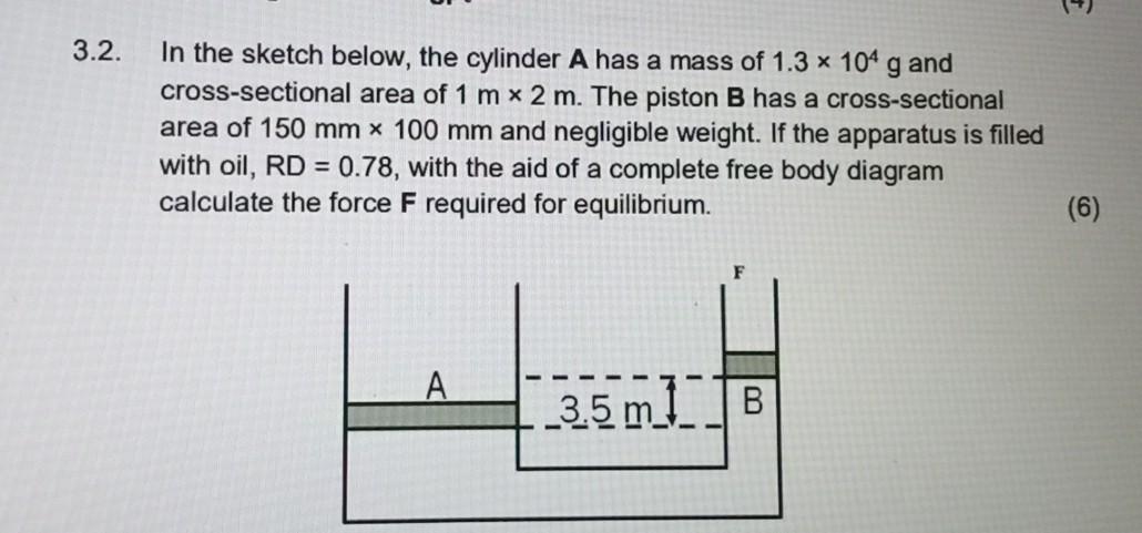 Solved In The Sketch Below, The Cylinder A Has A Mass Of | Chegg.com