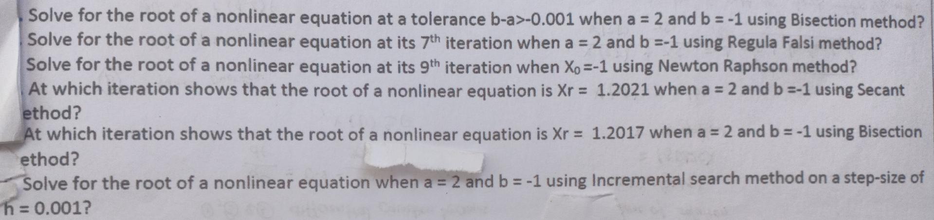 Solved Given A Nonlinear Equation Y 3x 3 5 12x 2 3 4x 1 9 Chegg