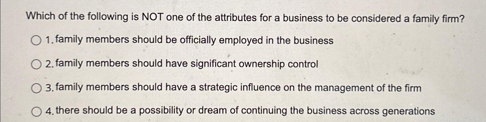 Solved Which of the following is NOT one of the attributes | Chegg.com