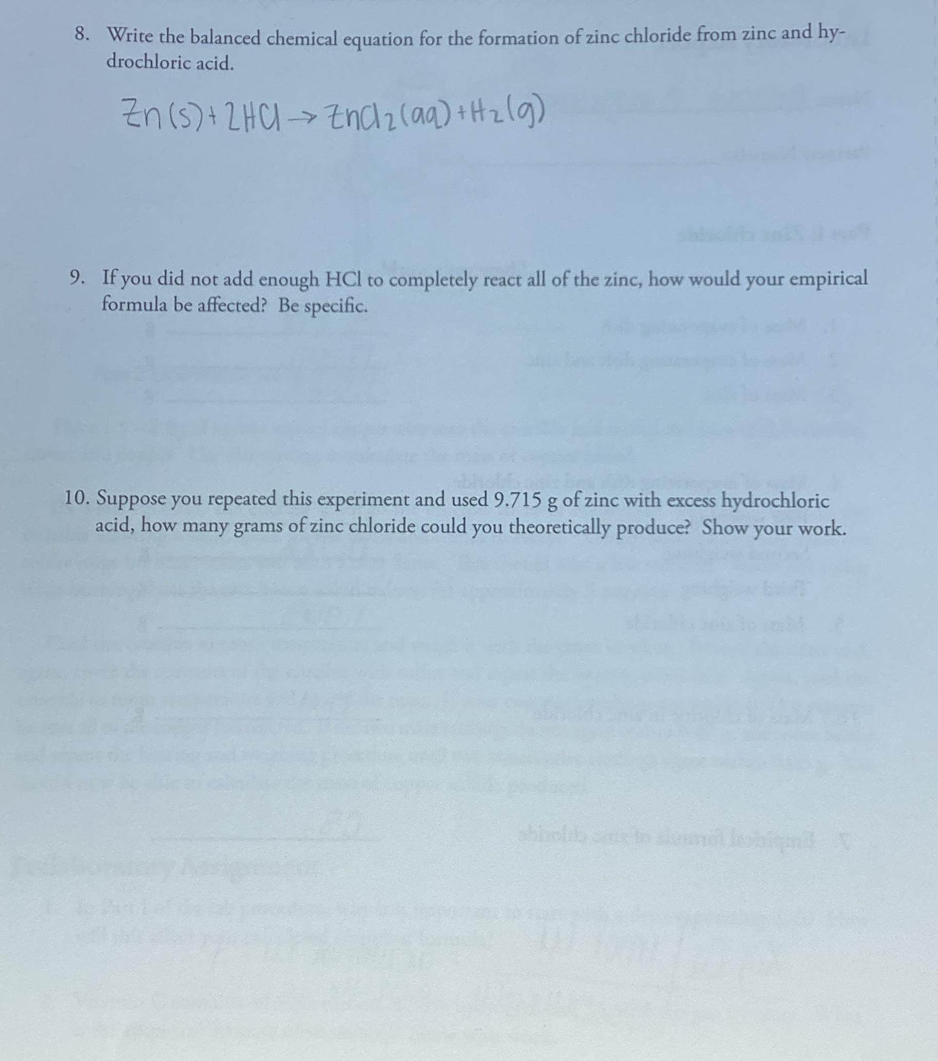Solved Write the balanced chemical equation for the