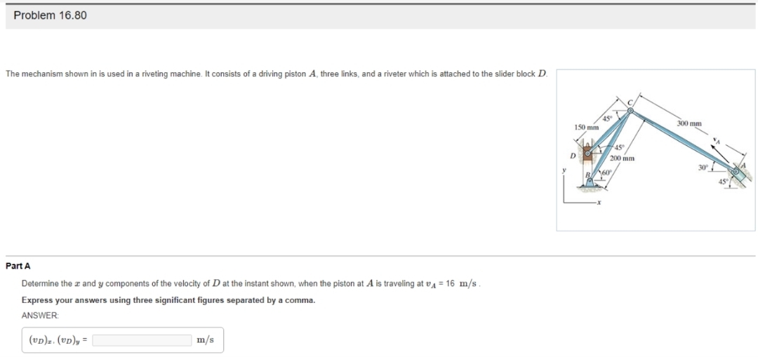 Solved Problem 16.80The mechanism shown in is used in a | Chegg.com