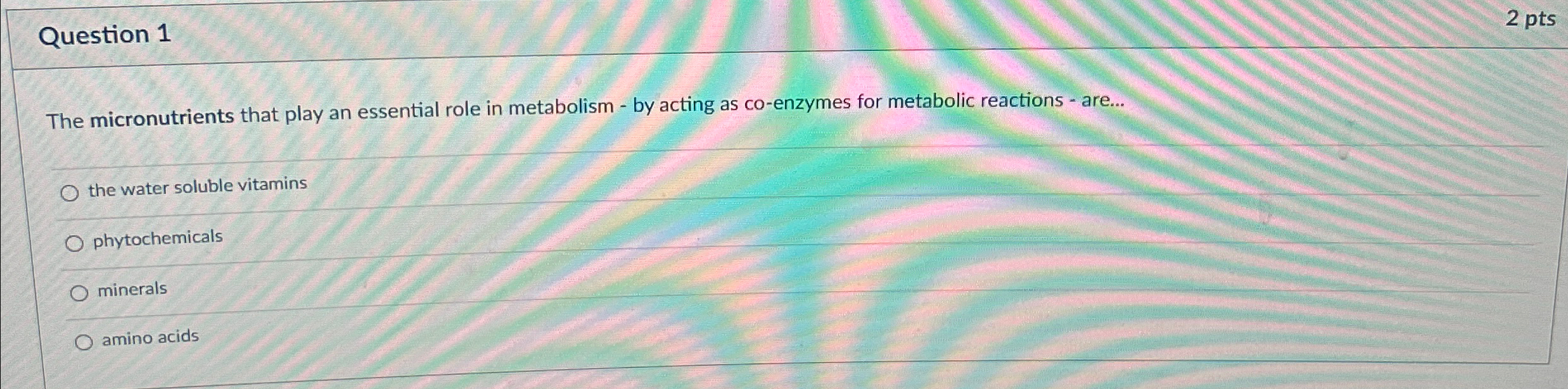 Solved Question Ptsthe Micronutrients That Play An Chegg Com