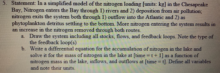 5. Statement: In a simplified model of the nitrogen | Chegg.com