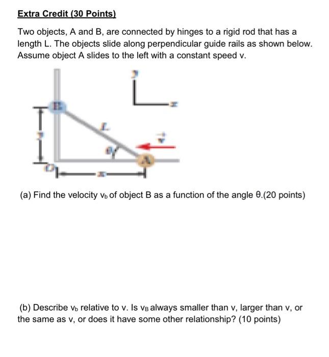 Solved Extra Credit (30 Points) Two Objects, A And B, Are | Chegg.com