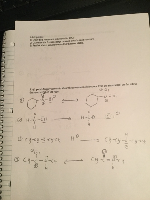 Solved 4.) (0 Points) 1: Draw Five Resonance Structures For | Chegg.com