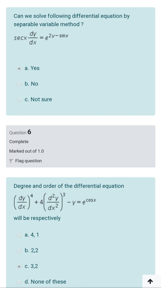 Solved Which One Is The Differential Equation If Its Chegg Com