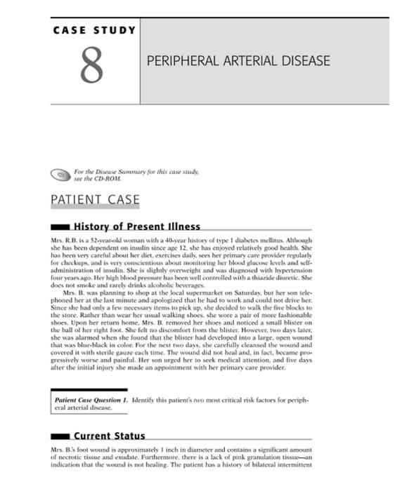 peripheral arterial disease case study examples