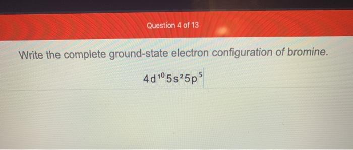 electron configuration of bromine