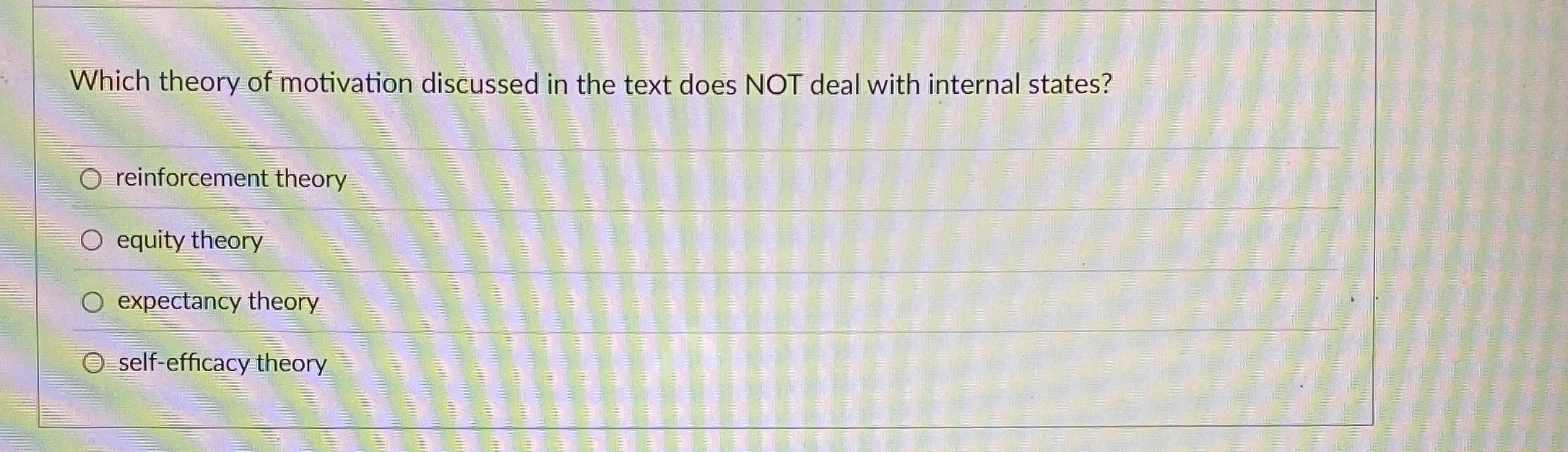 Solved Which theory of motivation discussed in the text does | Chegg.com