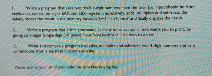 1. Write a program that asks two double-digit numbers | Chegg.com