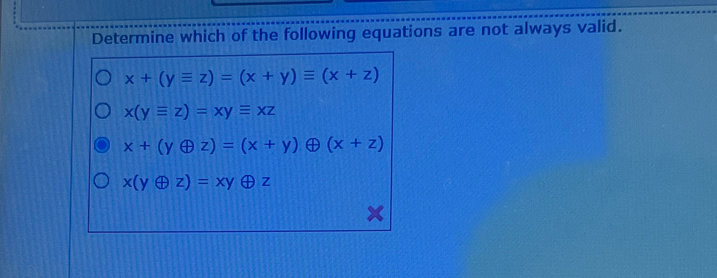 Solved Determine which of the following equations are not | Chegg.com