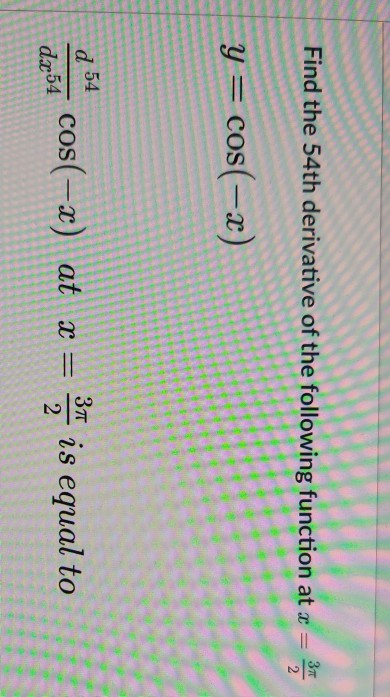 54th derivative of cos x