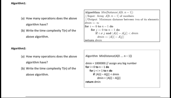Solved Algorithm1:(a) ﻿How many operations does the above | Chegg.com