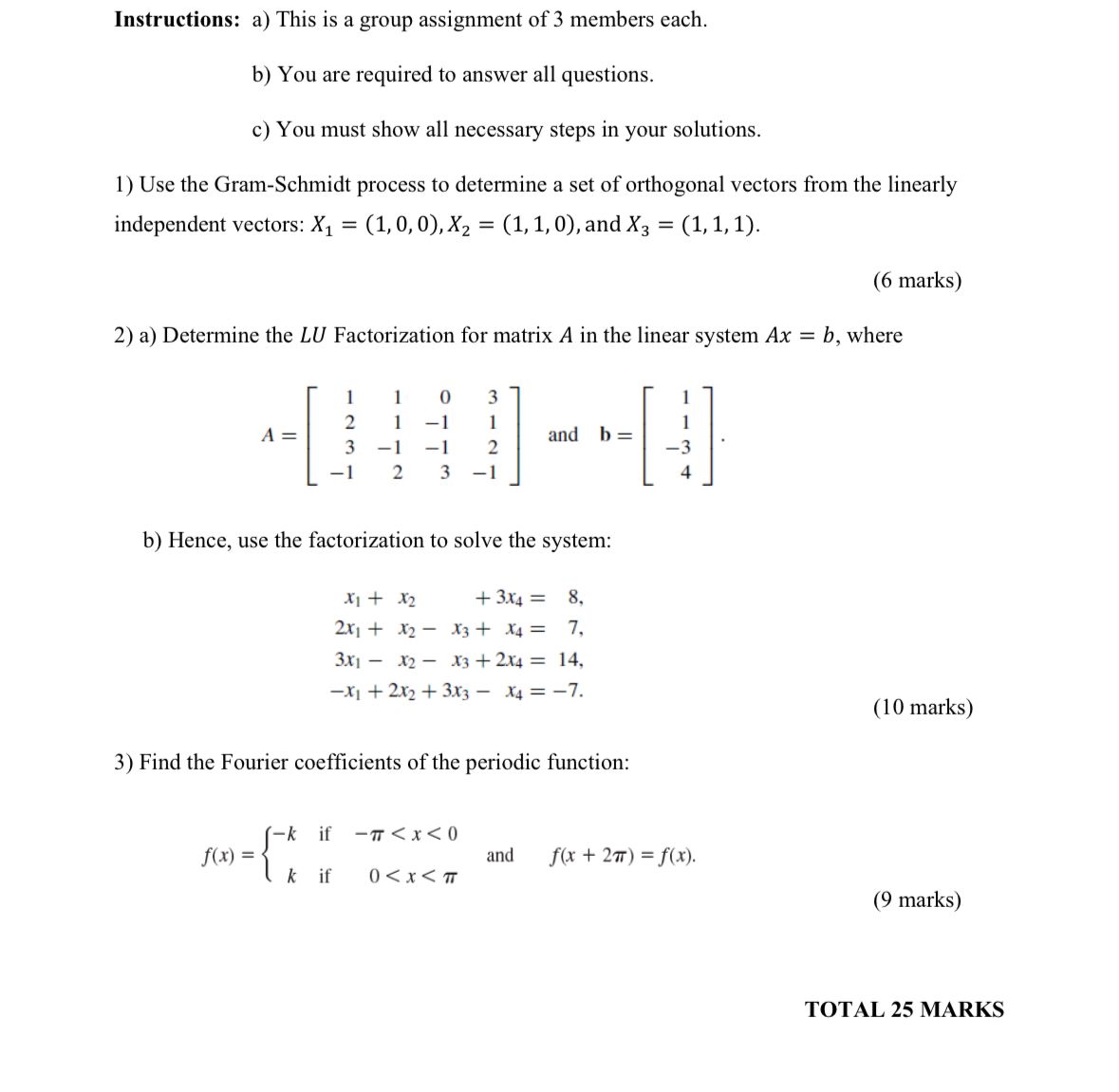 Solved Instructions: a) ﻿This is a group assignment of 3 | Chegg.com