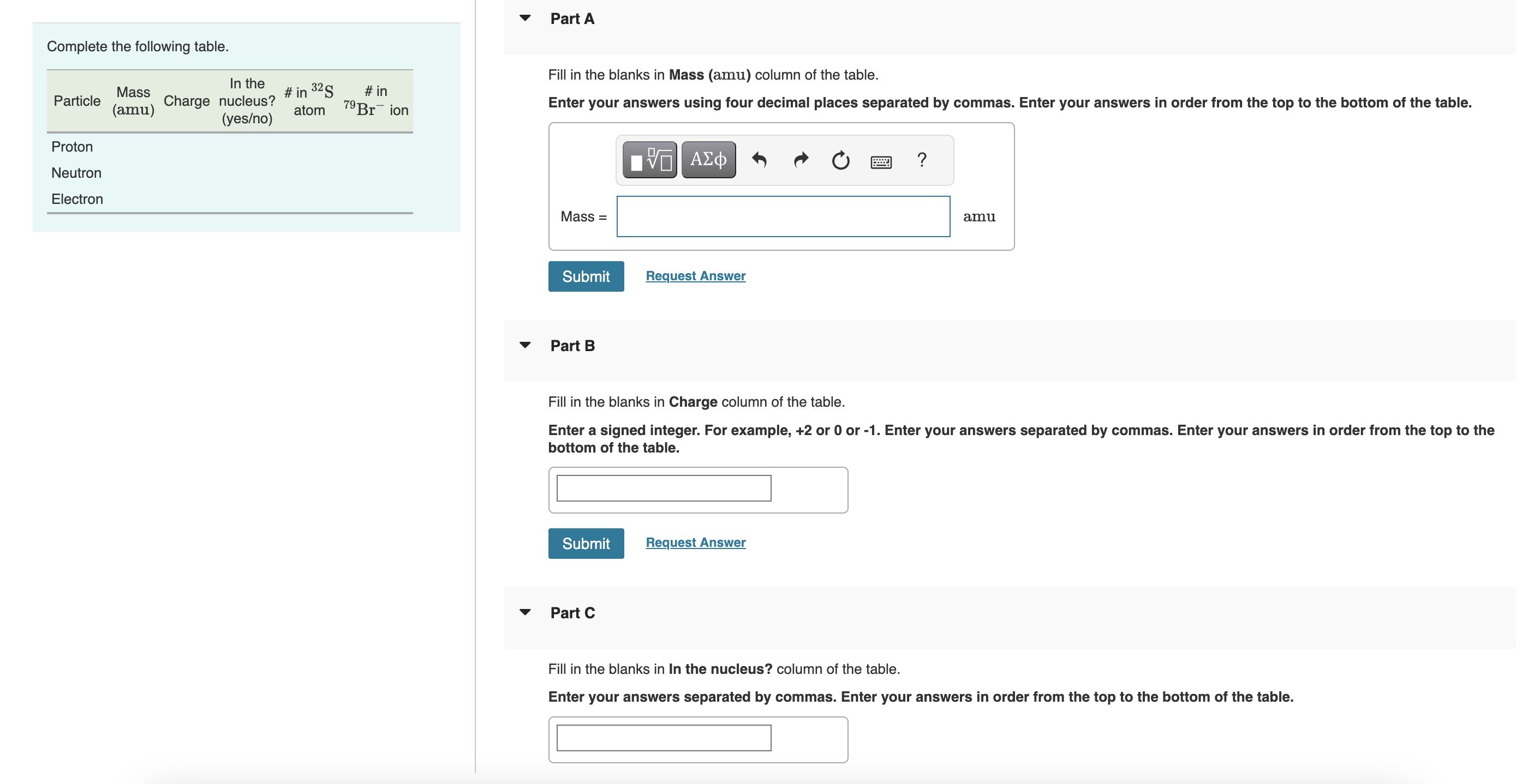 Solved Part AComplete The Following | Chegg.com